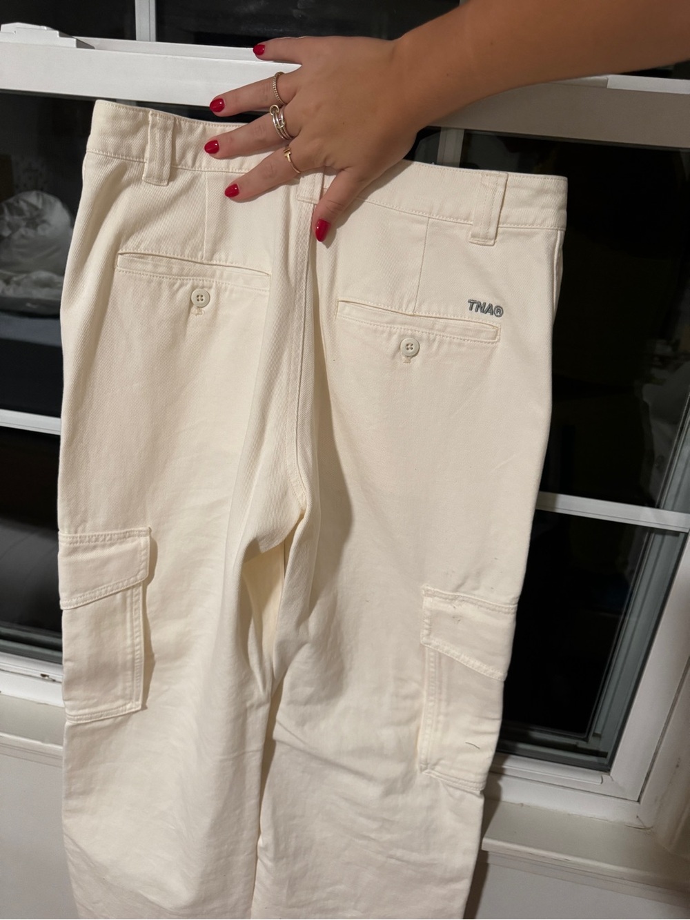 Artizia TNA Cream Cargo Pants with Back Pockets